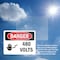 Signmission 480 Volts Danger Sign, Vinyl Decal, 10in W x 7in L, 2PK OS-2PACK-DS-D-710-L-1013 - alternate 6